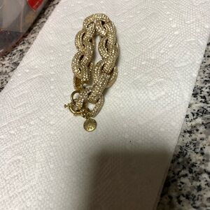 j crew bracelet gold tone with stone
